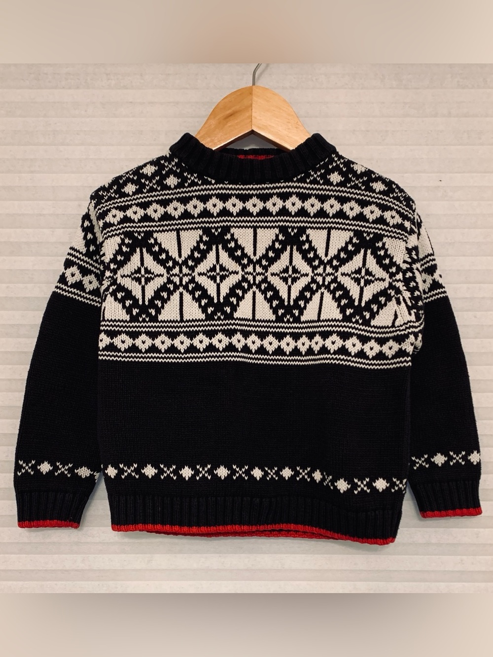 Vintage KITESTRINGS Boys 4T Classic Holiday Christmas Sweater Navy Blue